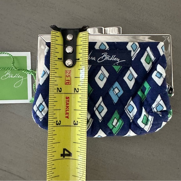 Vera Bradley Mosiac Kiss Lock Coin Purse NWT Blue - Picture 7 of 7